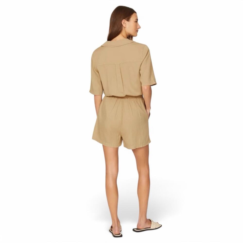 Faherty Arlie Beige Romper Shorts Size Medium - Picture 3 of 11
